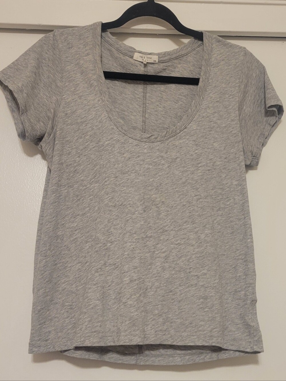 Rag & Bone Gray Scoop Neck Prima Cotton Tee Size M Soft Basic Minimalist